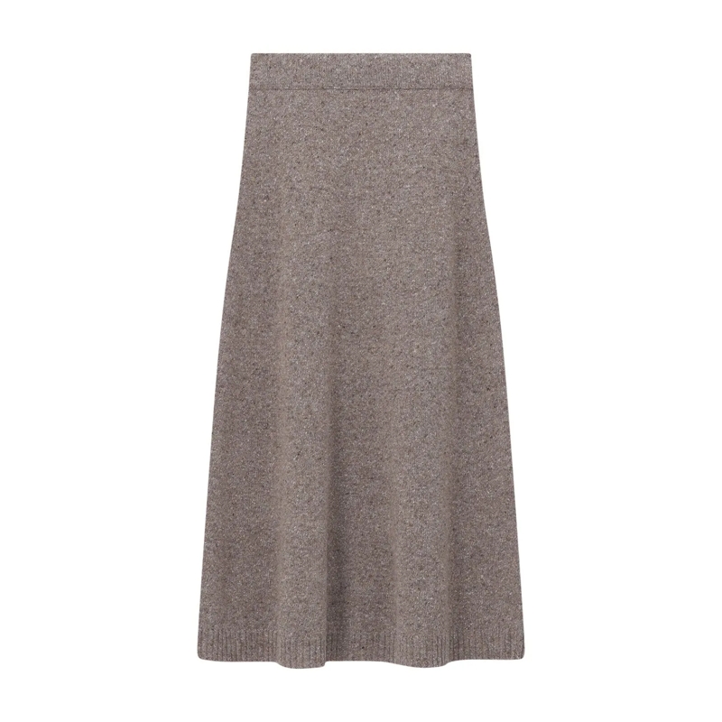 WEEKEND Max Mara Maxirock Midirock Aloa aus Woll-Seiden-Mix braun