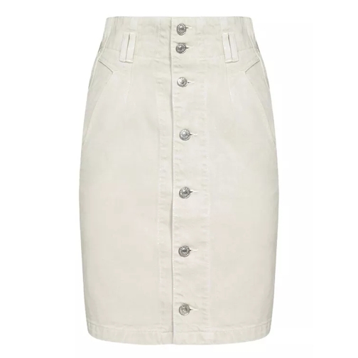 Isabel Marant Tloan Denim Mini Skirt White Mini jupes