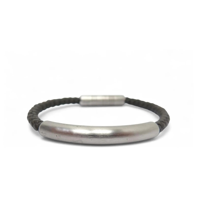 Hermès Armband HERMES TOTEM ARMBAND 17,5CM GEBÃœRSTETER STAHL UND braun