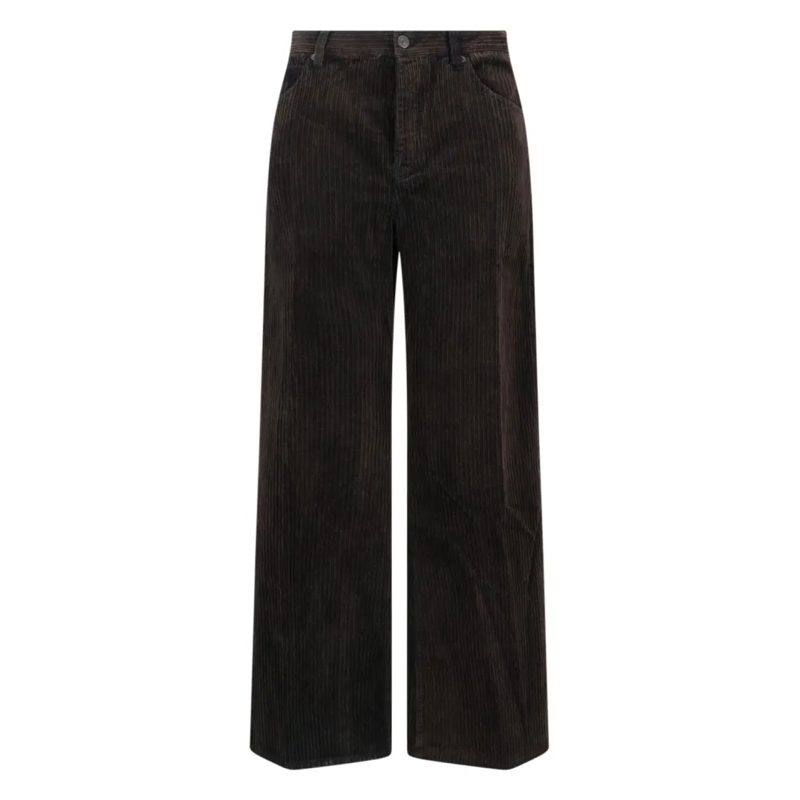 FRAME Jeans Tailored Brown Trousers With Mid-Rise Waist Brown