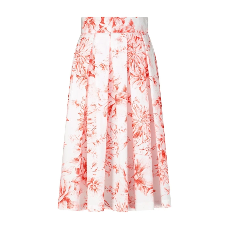 Lavi Minirock Faltenrock mit floralem Muster weiß