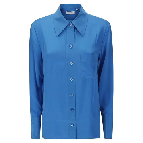 Equipment Hemden Silk Shirt With Buttons And Collar Closure Blue