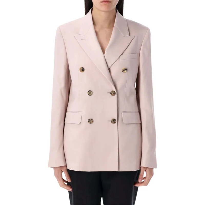 Golden Goose Blazer Light Pink Double-Breasted Jacket With English Ven Pink