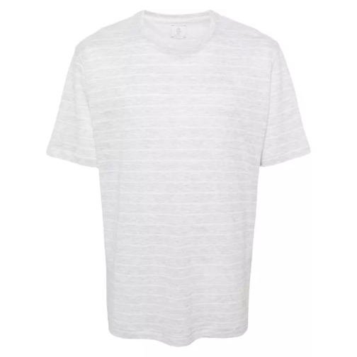Eleventy Striped Crew-Neck T-Shirt White 