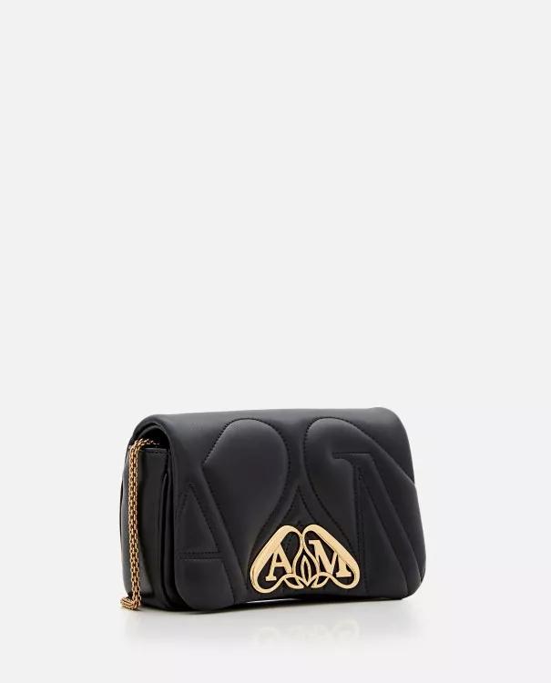Alexander mcqueen Shoppers Mini Seal Leather Shoulder Bag in zwart