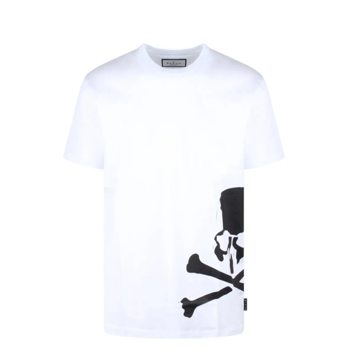 Philipp Plein Round Neck Ss Skull & Bones T-Shirt White T-shirts