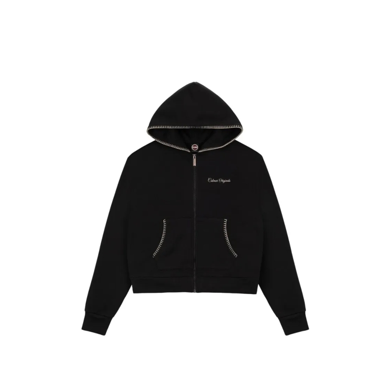 Colmar Originals  Oversized Hooded Sweatshirt With Zip Closure Black