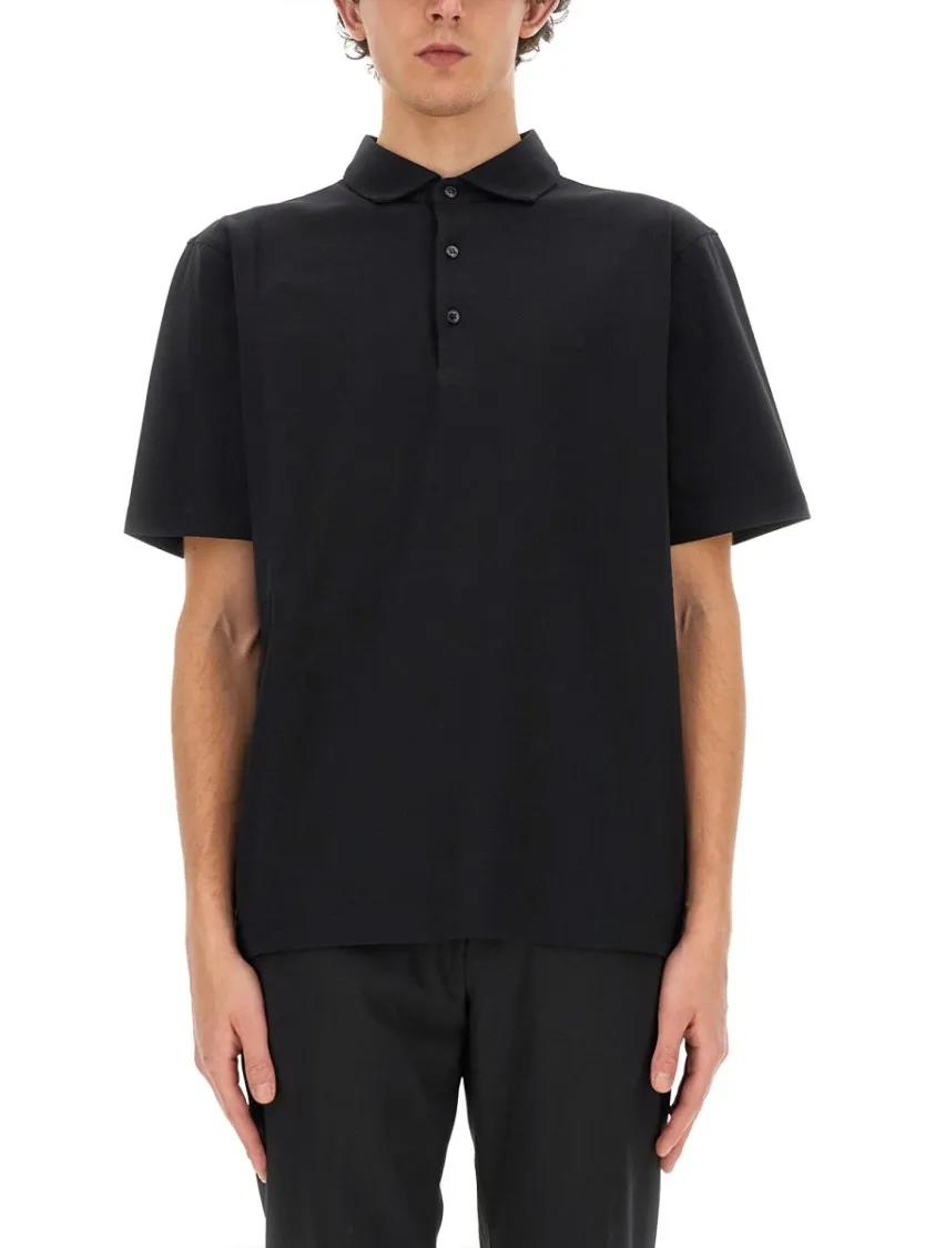 Thumbnail - Lardini - Black Jersey Polo With Classic Fit - Größe XL - schwarz