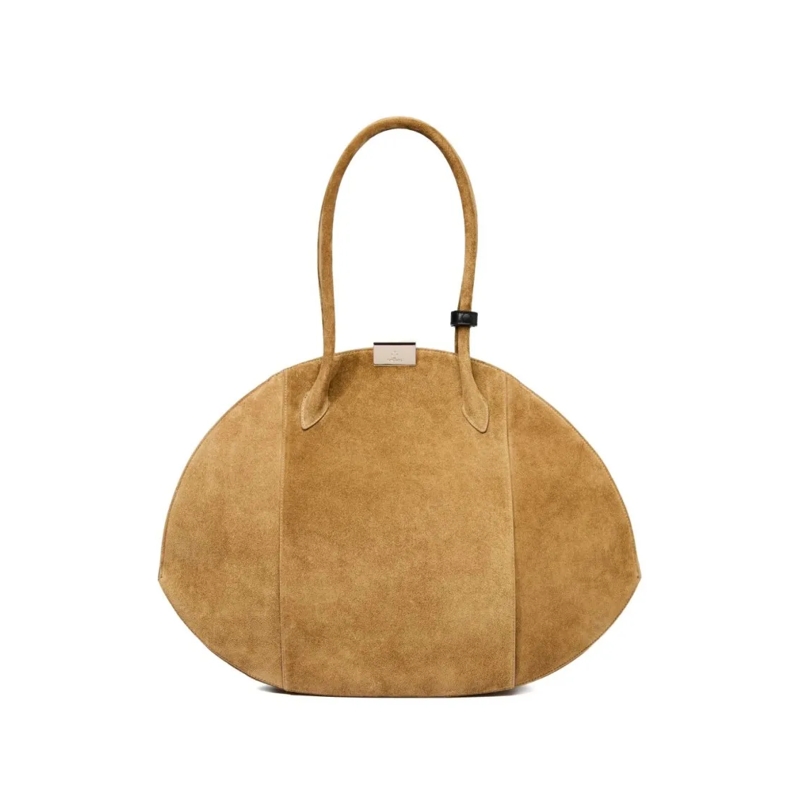 Nina Ricci Schultertasche Elongated Oval Brown Silk And Nylon Handbag Brown