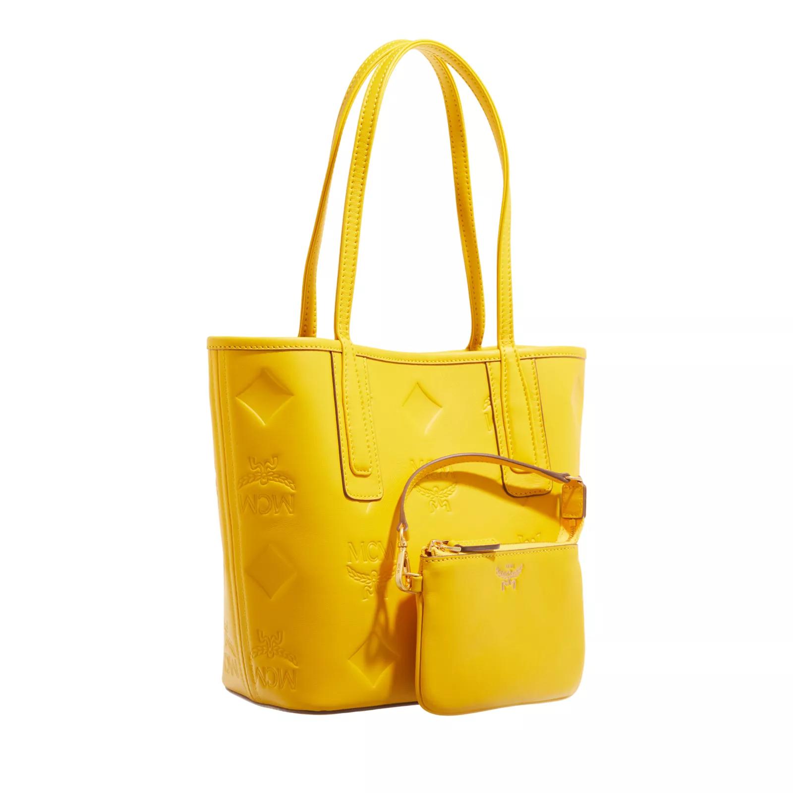 MCM Shoppers Liz Eb Maxi Mn Lthr Shopper Mini in geel
