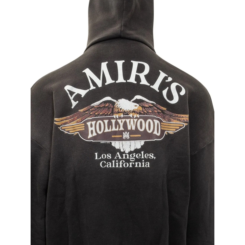 Amiri  Felpa Flames con Cappuccio e Tasche a Marsupio dunkelgrau(Image 4)