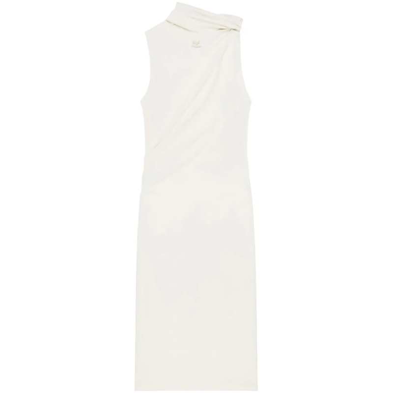 Courrèges Midi-jurk Asymmetrical Ecru Dress White