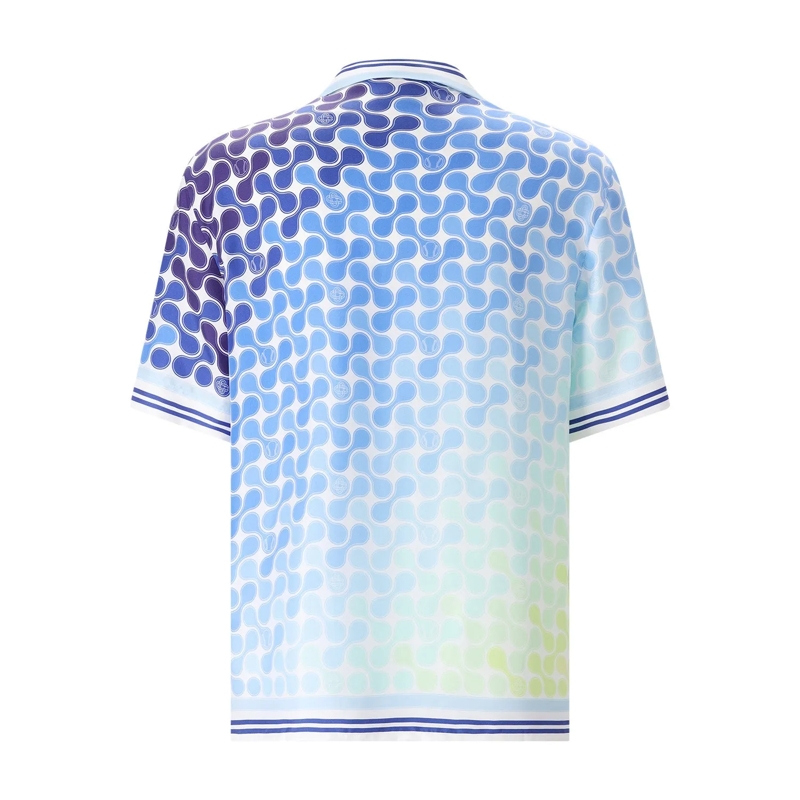 Casablanca Hemd Kurzarmhemd aus Seide blau(Image 3)