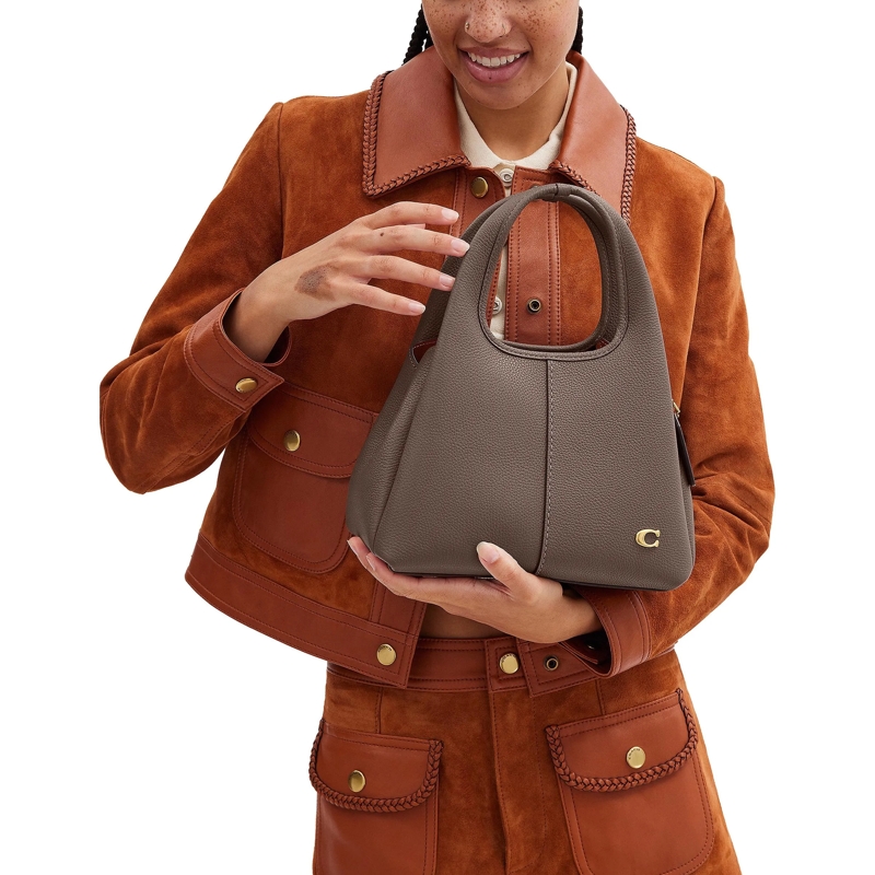 Coach Sac hobo Polished Pebble Leather Lana Shoulder Bag 23 Dark Stone(Image 3)