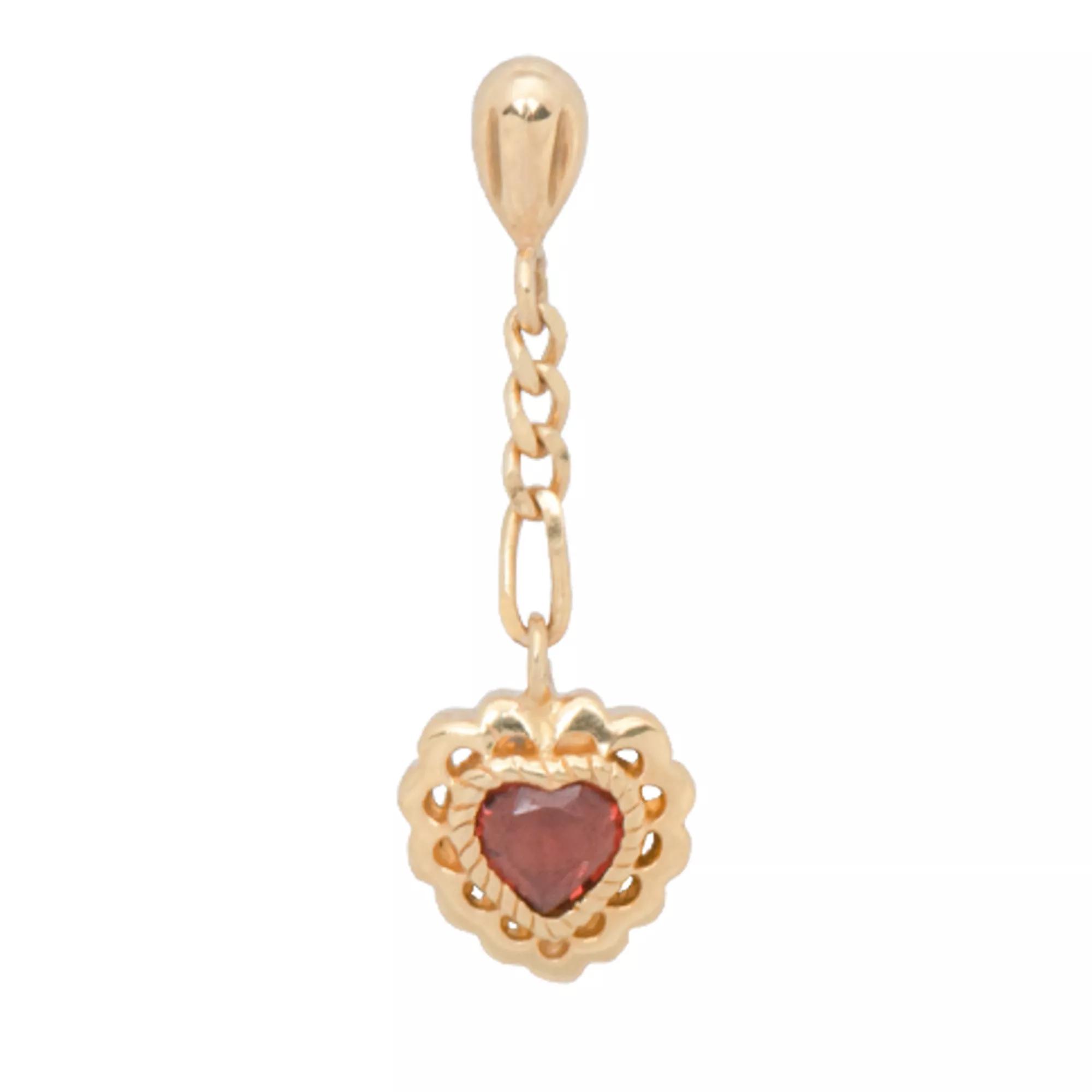 Anna+Nina Ohrringe - Single Pure Love Chain Stud Earring 14K - Gr. unisize - in Rot - für Damen