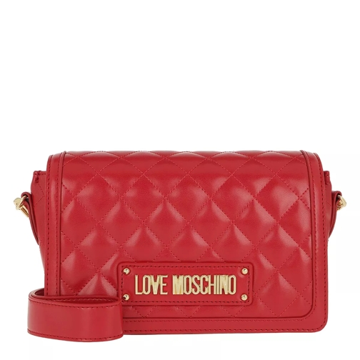 Love Moschino Quilted Nappa Crossbody Bag Rosso Marsupio per fotocamera