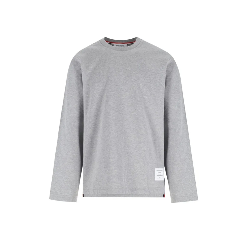 Thom Browne Haut à manches longues Logo T-Shirt – Grey Grey