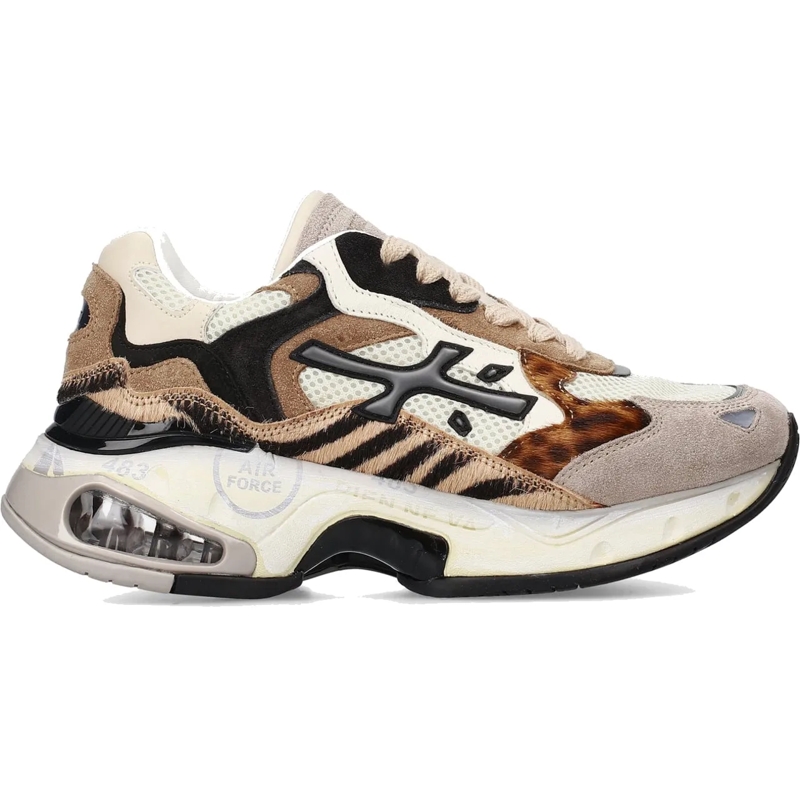 Premiata Low-Top-Sneaker Sharkyd 425 Animalier Leo Taupe mehrfarbig