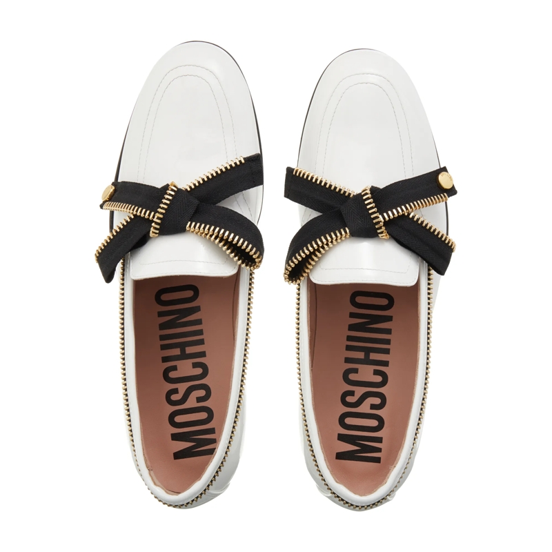 Moschino Loafer Bow Zip Bianco(Image 5)
