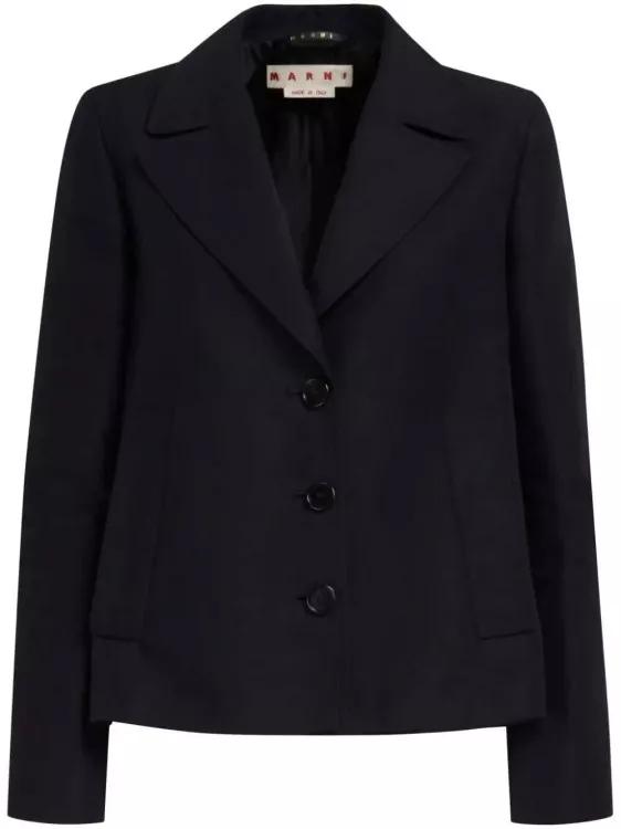 Marni - Single-Breasted Cotton Cropped Blazer - Größe 38 - black