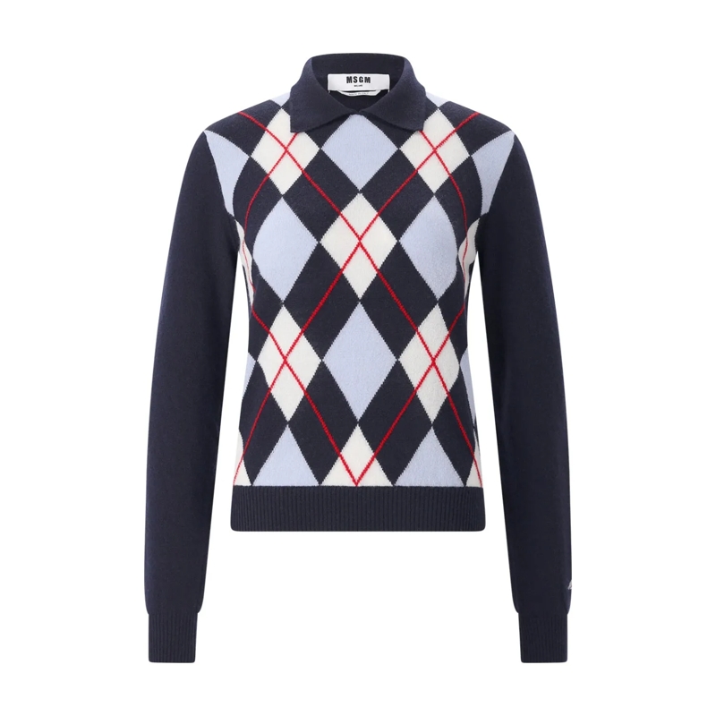 MSGM Pullover Pullover Maglia aus Merinowolle & Kaschmir braun
