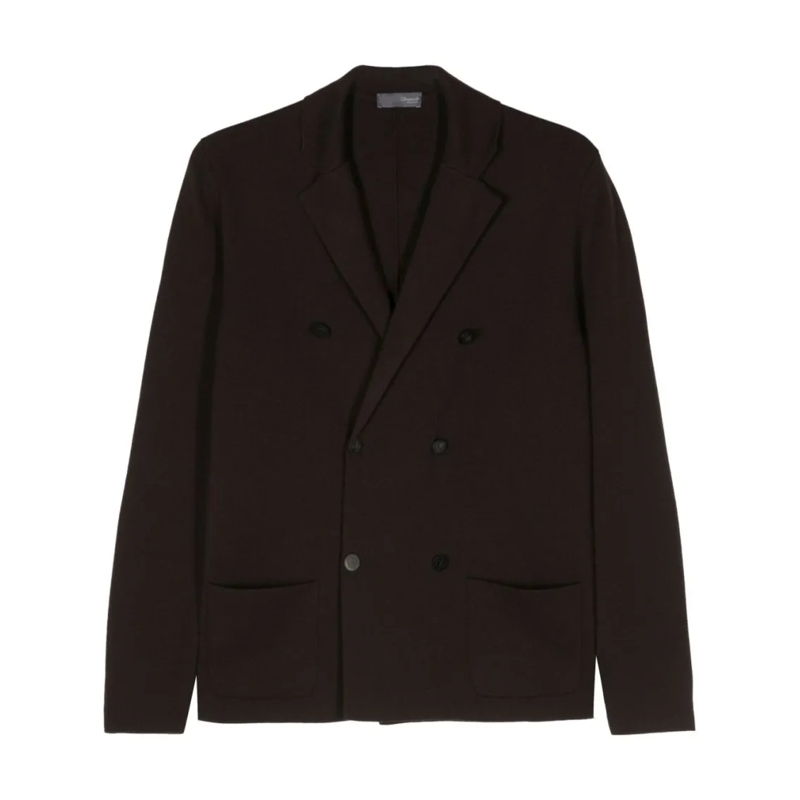 Drumohr Blazer Double-Breasted Black Blazer In Pure Merino Wool Black