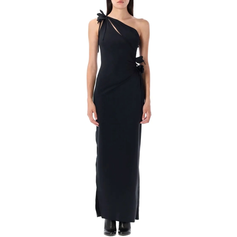 Coperni  Asymmetric Flower Gown Black