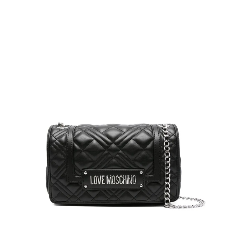 Love Moschino Schultertasche Quilted Black And Silver Shoulder Bag Black