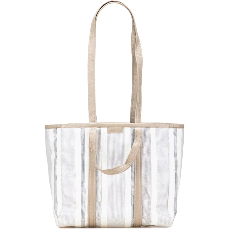 Balenciaga Schultertasche Medium Woven Calfskin Barbes East West Shopper Bag grau