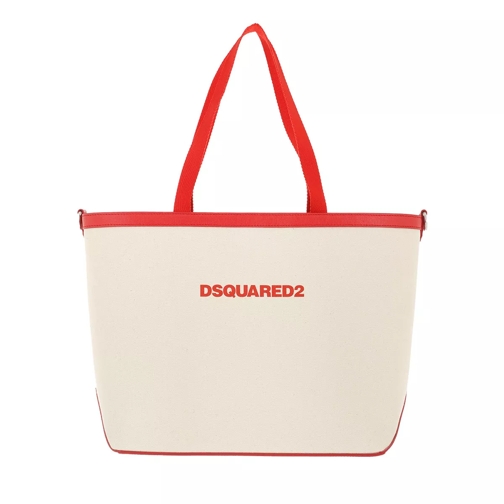 Dsquared2 Logo Print Shopping Bag Beige/Black Sac à provisions