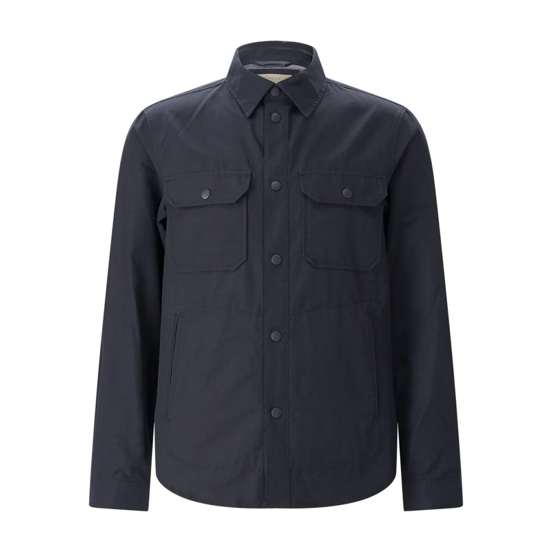 Woolrich Übergangsjacke Hemdjacke aus Baumwolle blau