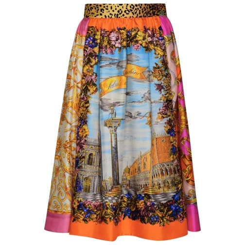 Moschino Multicolor Silk Skirt Multicolor 