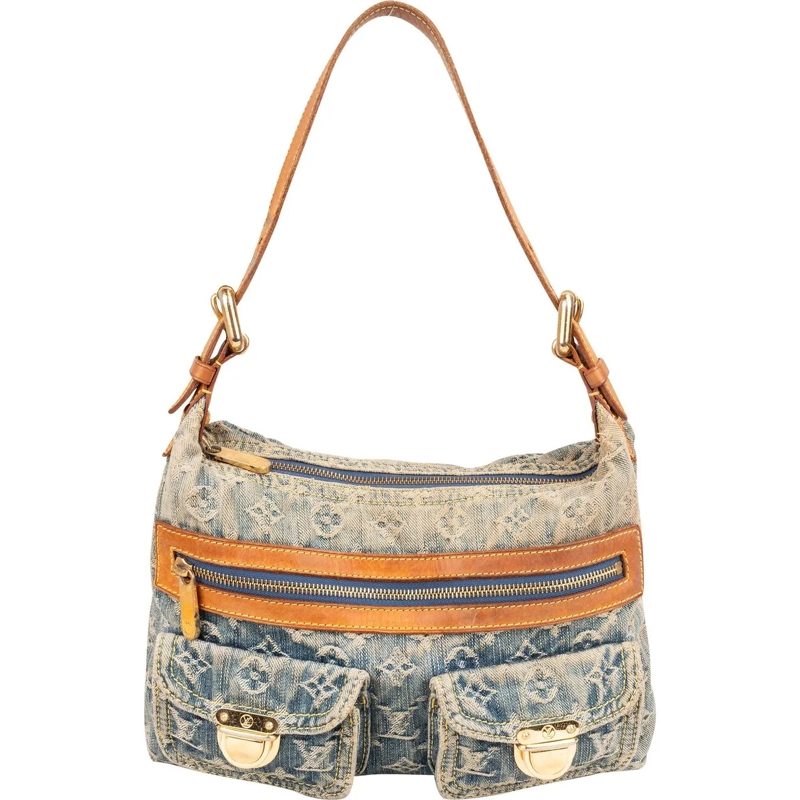 Louis Vuitton Tote Louis Vuitton Denim Monogram Baggy PM Shoulder Bag blau