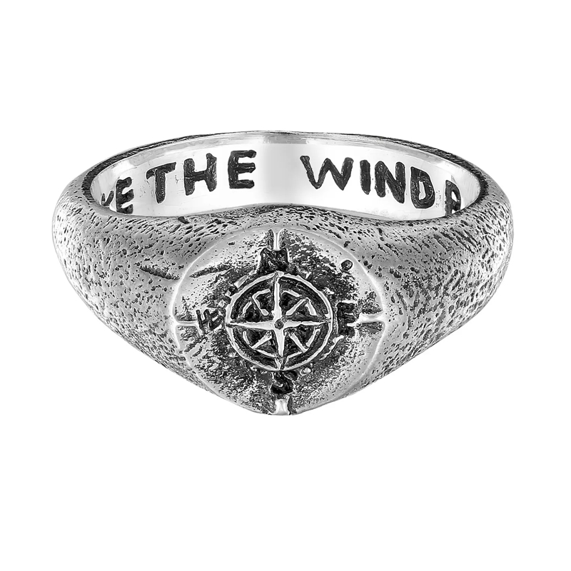 Haze & Glory Siegelring Ring Sigelring - Like the wind blows 925 Sterling  schwarz(Image 2)