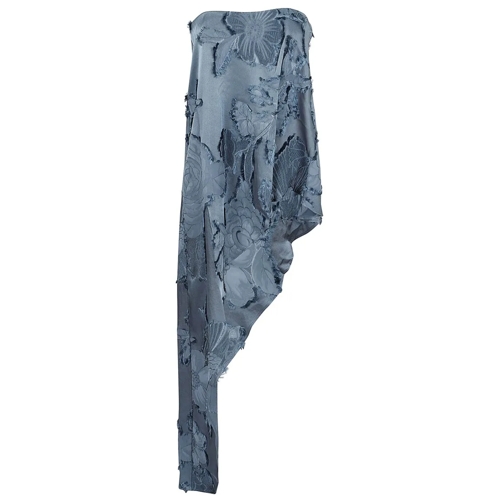 Etro Blusen Blue Reverse Fil Coupé Jacquard Top Blue