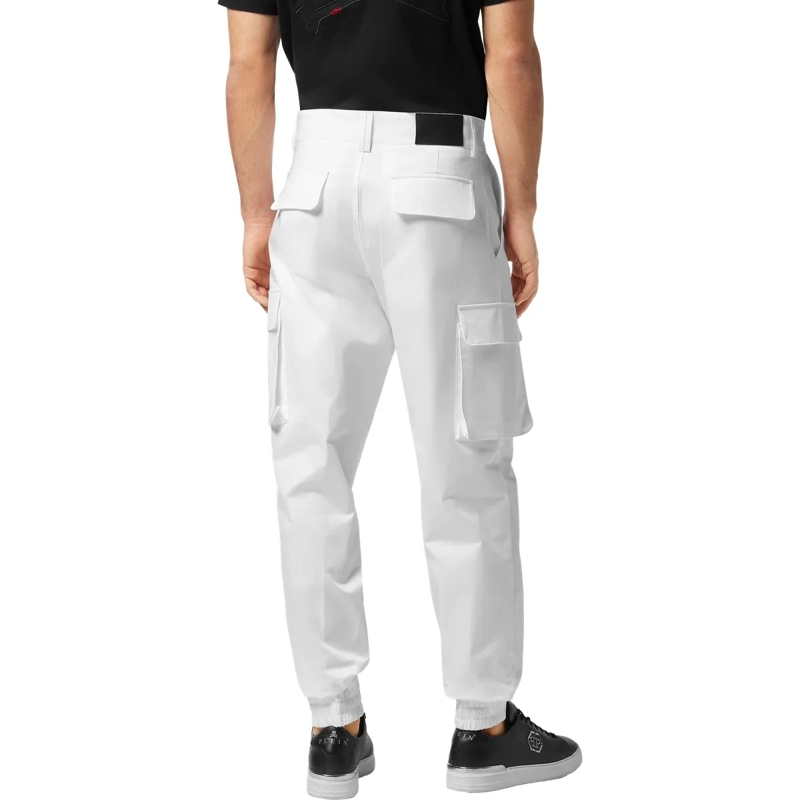 Philipp Plein Cargohose Lange Hose Cargo-Passform weiss(Image 2)