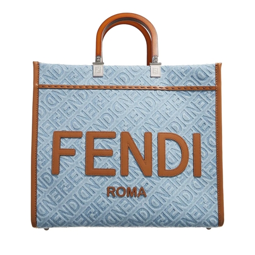 Fendi Tote Shopping Bag Denim / Orange