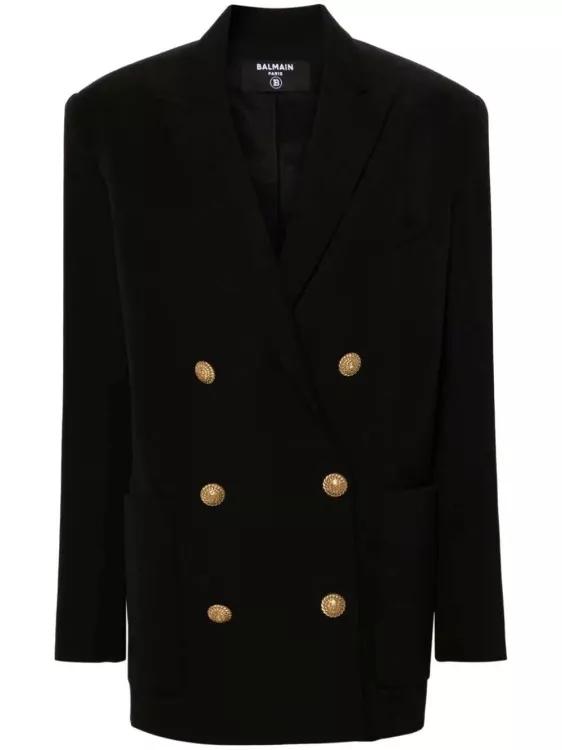 Balmain - Double-Breasted Virgin-Wool Blazer - Größe 36 - black