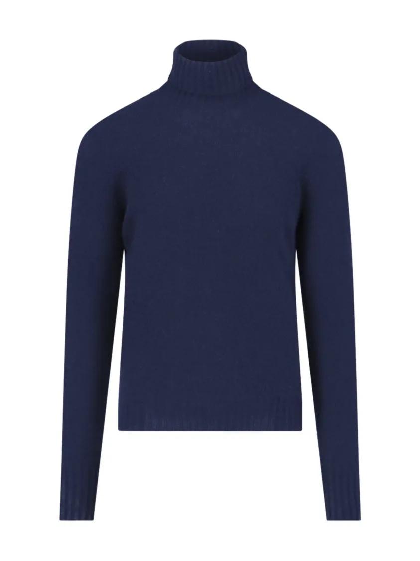 Thumbnail - Drumohr - Turtleneck Sweater In Blue Cashmere Navy Tone - Größe 56 - blau