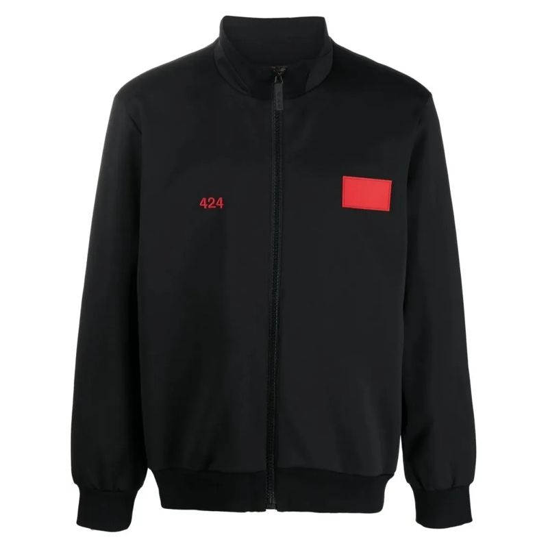 424 Bomberjacke Structured Giubbino Jacket With Front Zipper And R Black