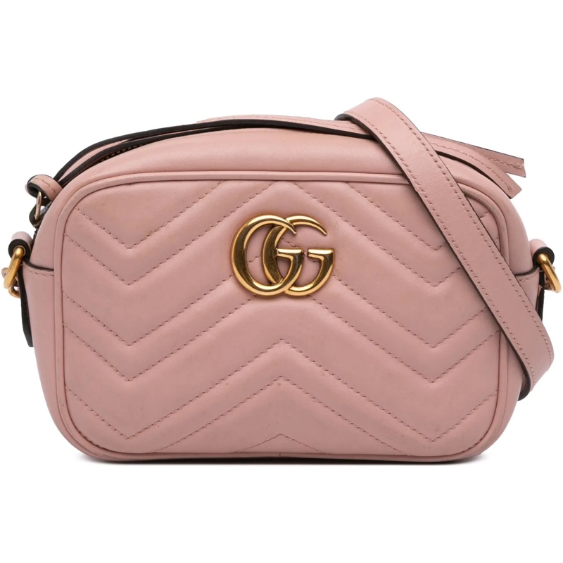 Gucci Schultertasche Mini GG Marmont Matelasse Leather Crossbody rose