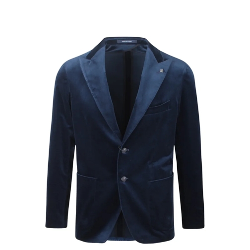 Tagliatore Blazer Velvet Jacket Blue