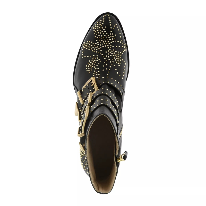 Chloé Stiefel Susanna Leather Studs Boots Black/Gold(Image 9)