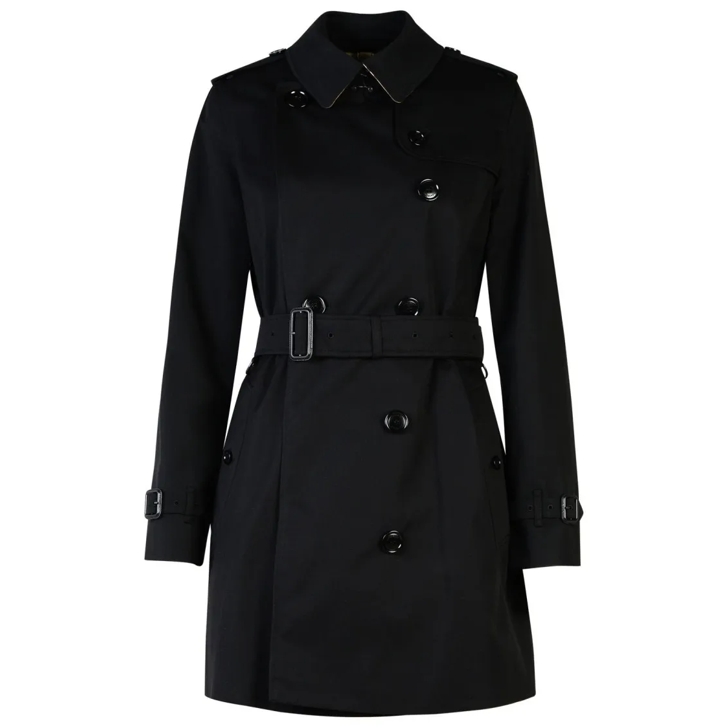 Burberry Kensington Black Polyester Trench Coat Black Trenchcoat