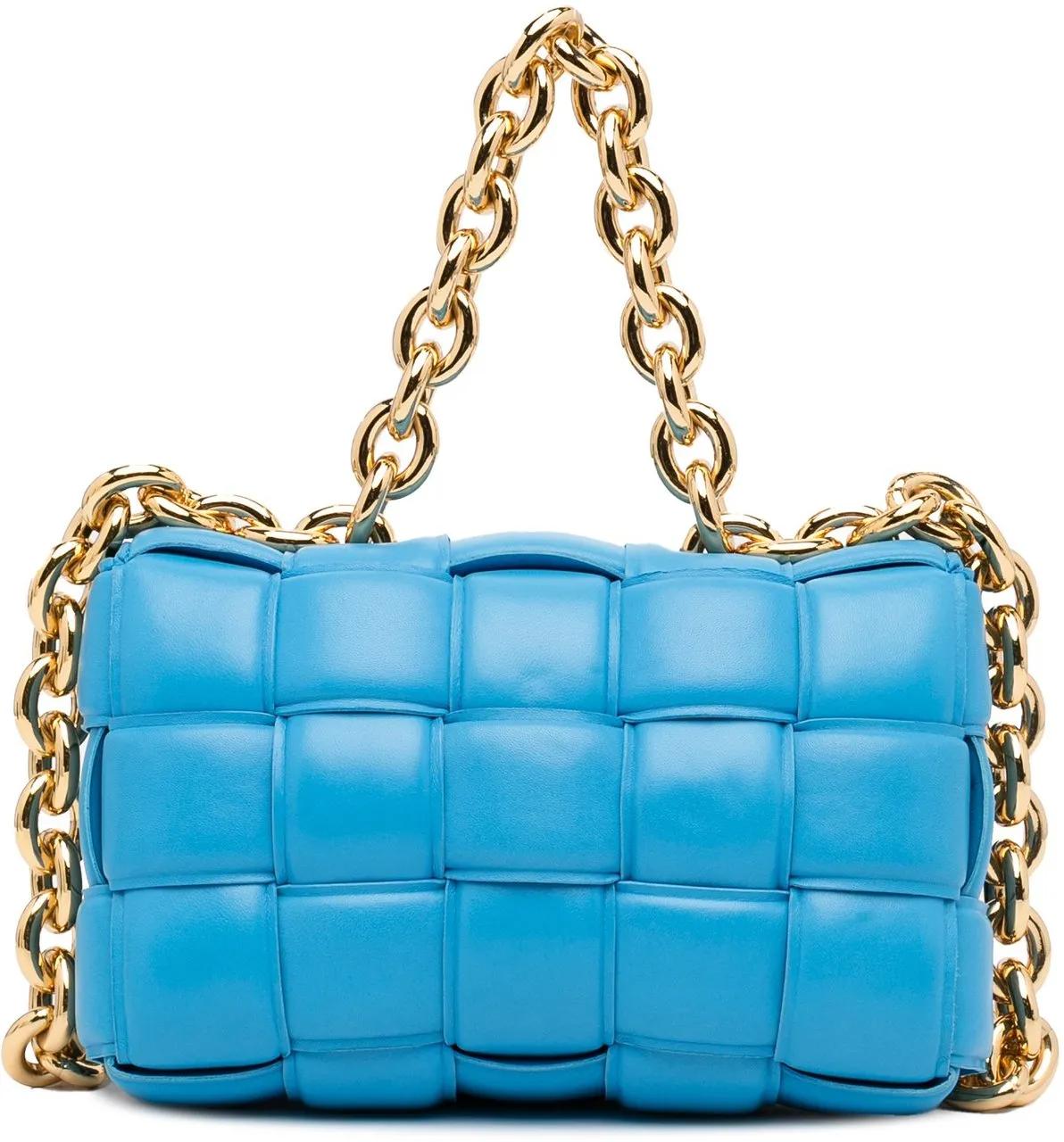 Bottega Veneta Hobo bags 2012-present Nappa Intrecciato Padded Chain Casset in blauw