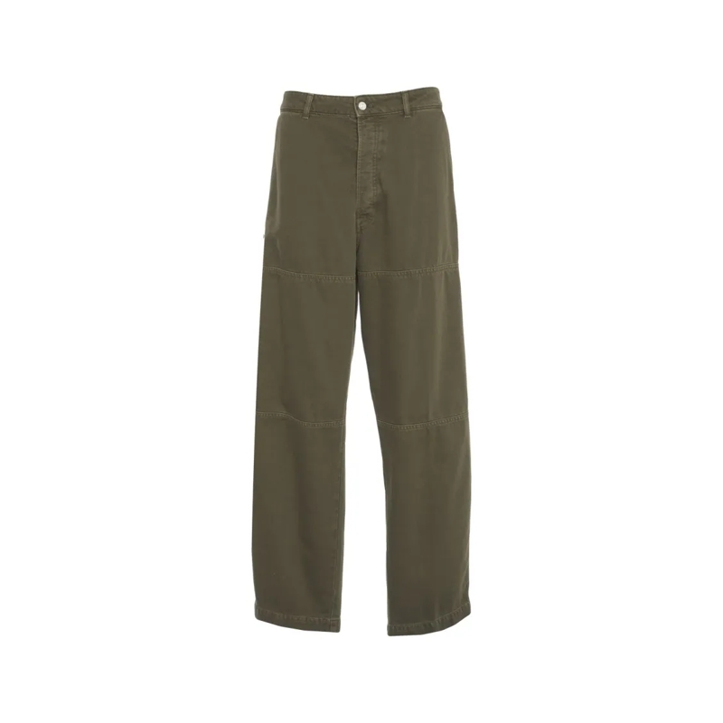 Nine In The Morning Jeans Olive Cargo Pants With Multiple Pockets Green