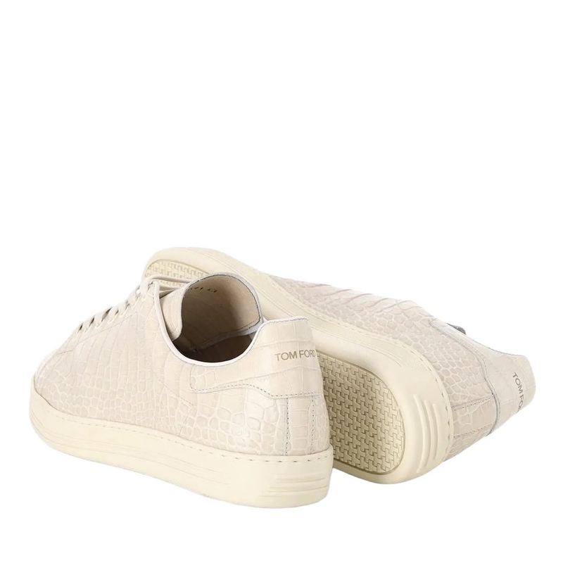 Tom Ford Chaussures à lacets Sneaker aus Leder weiß(Image 2)