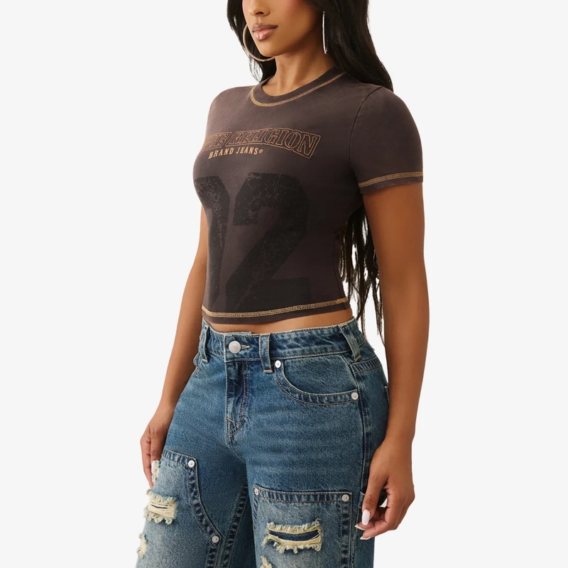 True Religion T-Shirt T-Shirt Cropped schwarz(Image 3)