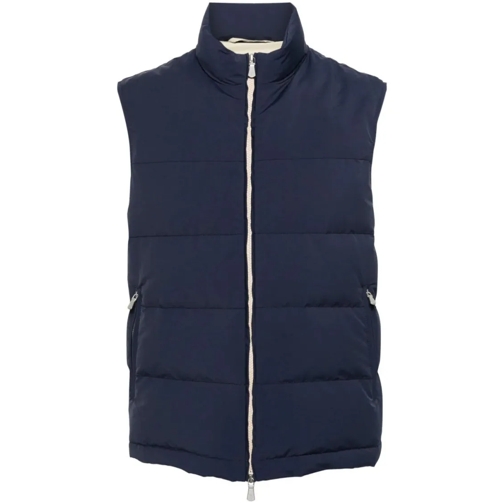 Eleventy Vestes en duvet Quilted Down Gilet Blue