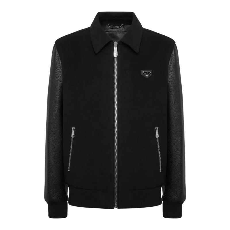 Philipp Plein Lederjacke Jacke schwarz